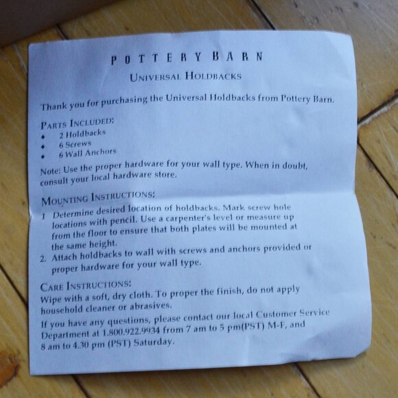 Pottery Barn vintage standard holdbacks for curtains and draperies - Picture 4 of 10